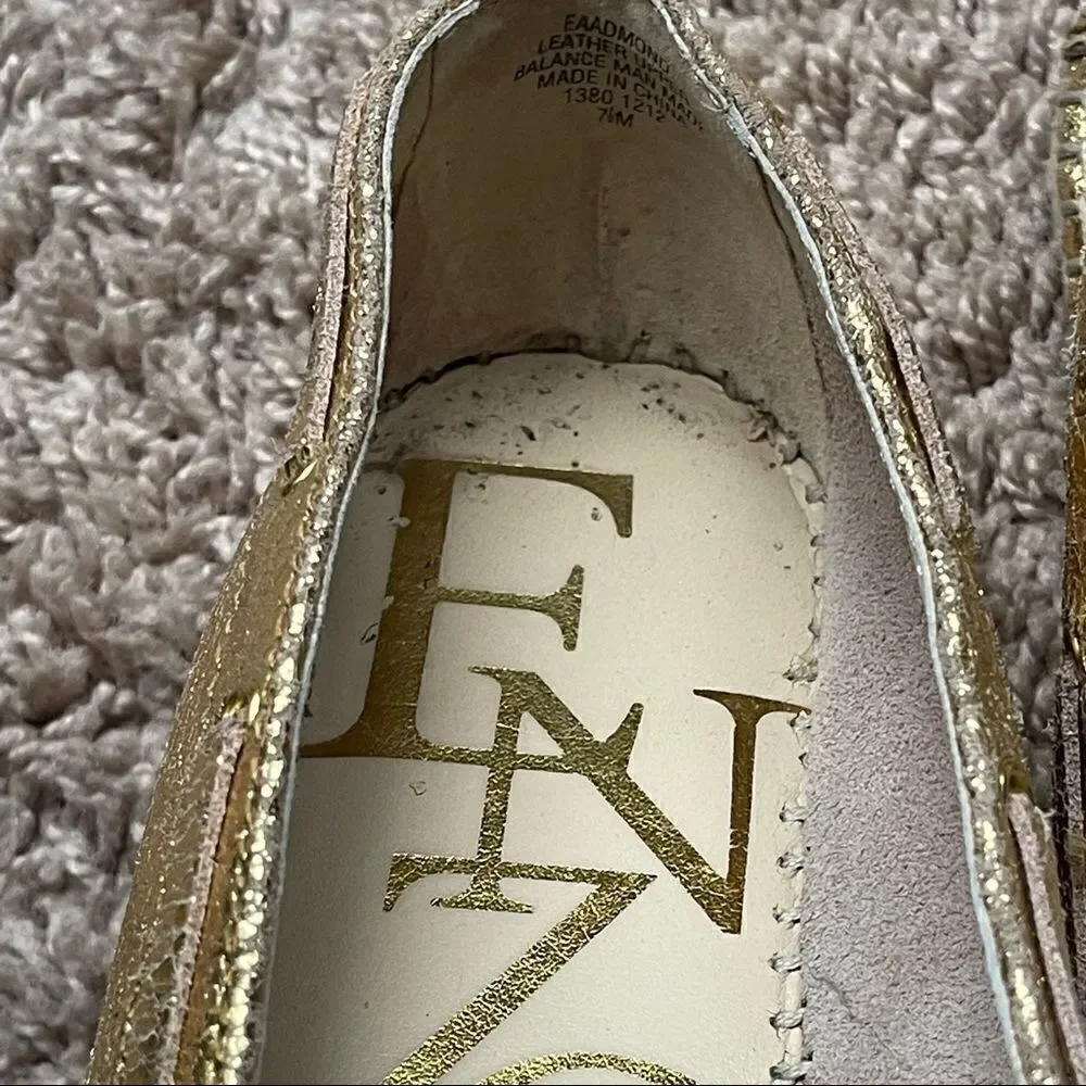 Enzo Angiolini Gold Admond Espadrille Boat Loafers;SZ 7.5;PreLoved Condition